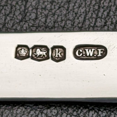 1927 British Antique White Pearl Shell Handle Pure Silver Blade Folding Pen Knife